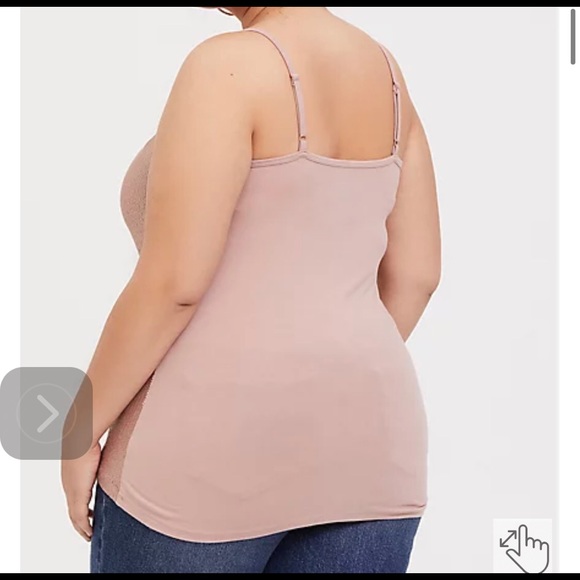 NWT Torrid Rose Gold Sequin Scoop Neck Foxy Cami 00/M/L 10 - Picture 2 of 4